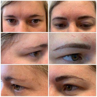 Microblading before and after.