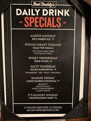 Daily Drink Specials