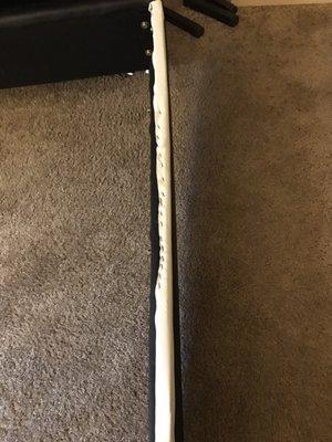 Staples on exterior of bed exposed