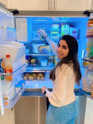 A clean and organized refrigerator