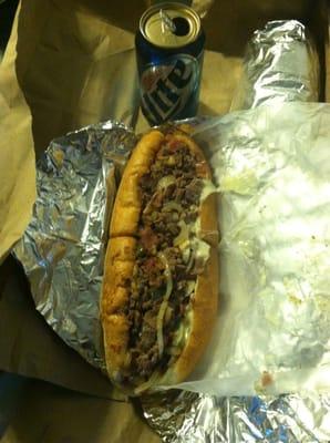 Seriously the biggest and best Cheese steak on this mountain