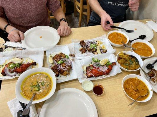 Tandoori Chicken, Daal Fry, Chicken Curry, Chicken Tikka Masala