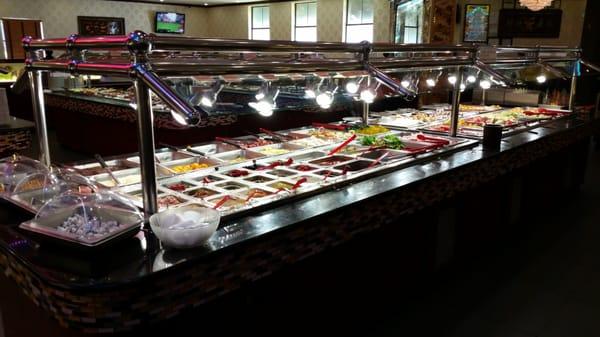 The dessert, fruit, and salad station and there are, I think, 4 stations behind it that are half the length.