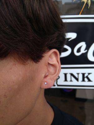 Left lobe piercing