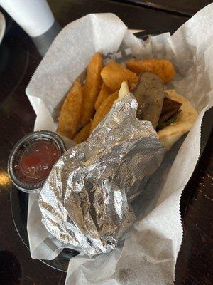 Lamb gyro with fries