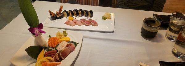 Chirashi and spider roll with Nigiri