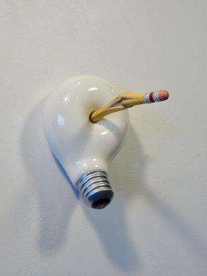 Sean O'Meallie "Bright Idea" carved wood