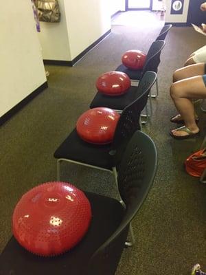 Wobble Seats to loosen up your spine pre- adjustment