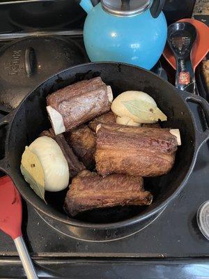 Short rib post-sear, before bake