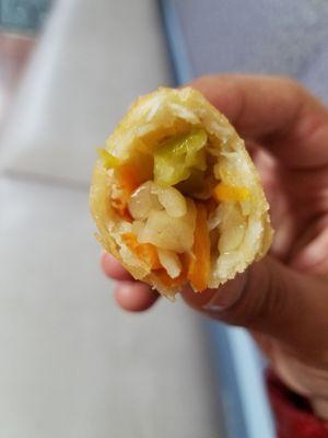 Inside veg egg roll