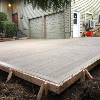 Solid Concrete Driveway Installation.