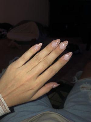 Acrylic French tips with design $85