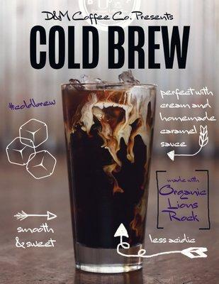 Cold Brew! made with our Organic Lions Rock.