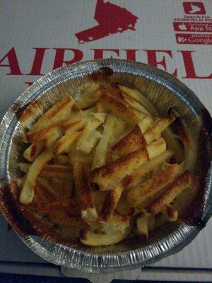 Burned cheesy fries