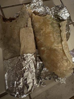 "Super" compared to "kids" burrito.. they're the same size..