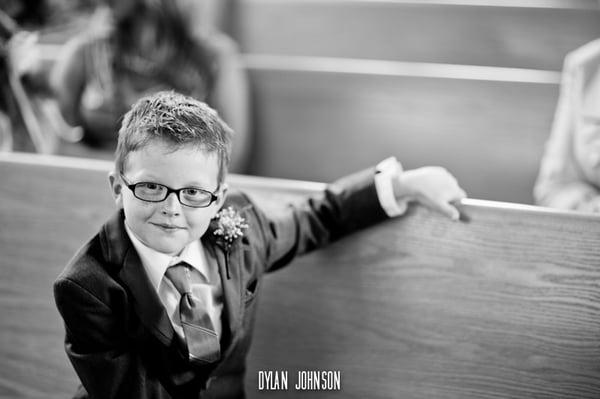 One of the groomsmen waits for the ceramony to begin.