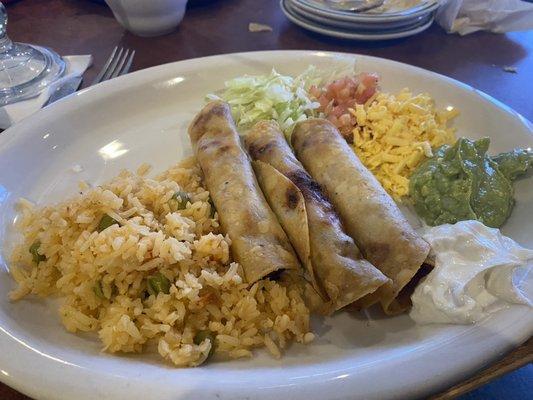 Chicken Flautas, pretty good.