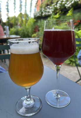 A Saison and a Cherry Lambic