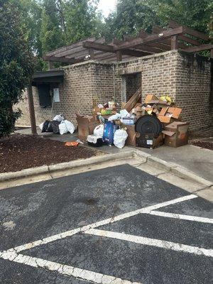 The dumpster at Crane Creek Apartments in Augusta, Georgia