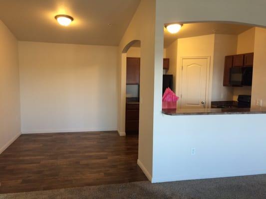 Dining area and kitchen.