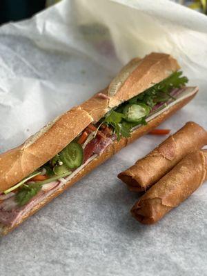 House Special Banh Mi and egg rolls (though I wanted the shrimp egg rolls...)