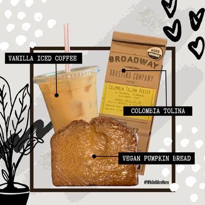 Vanilla Iced Coffee + Vegan Pumpkin Bread