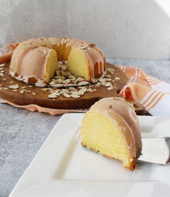 almond cake sliced