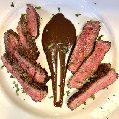 New steak special with a chocolate red wine sauce