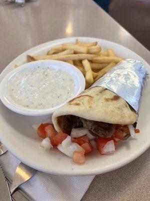 Gyro with French Fries.