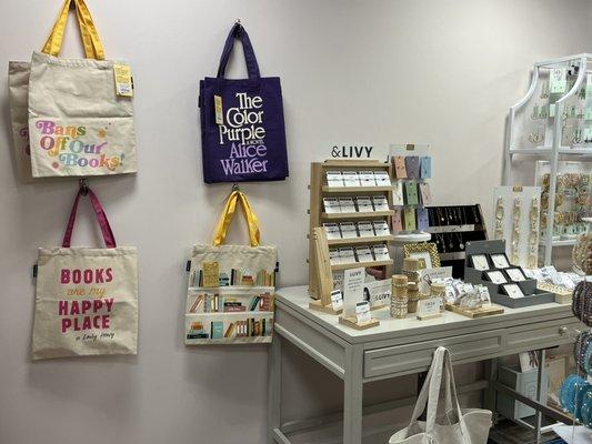 Book totes and &Livy