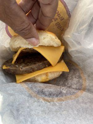 Steak and cheese biscuit