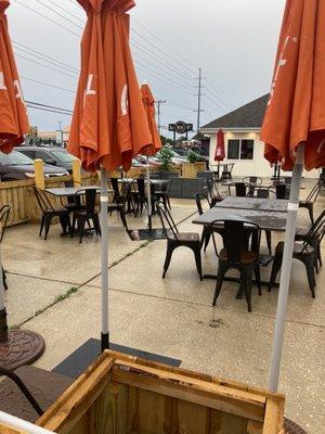 Very cute outdoor area.  Was raining the day we went so couldn't sit there.