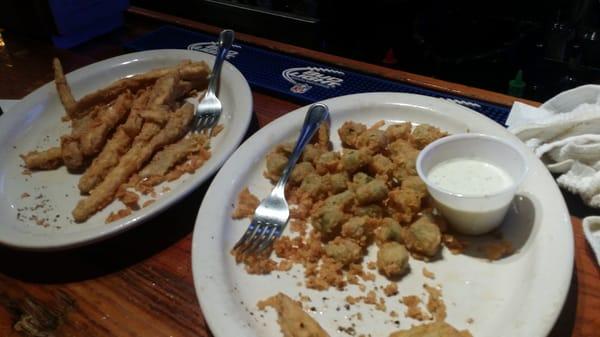 Fresh locally grow fried okra and eggplant from the owner's grandmother's farm. Absolutely delicious.