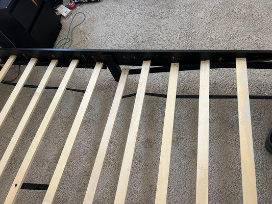 Wood pieces are falling off after only having bed for 6-8 weeks.