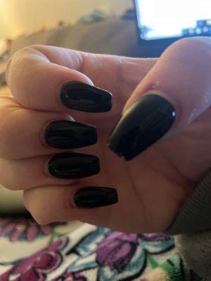 Less than a week and already starting to chip. I work at a computer. My nails lasted longer then when I worked  retail.