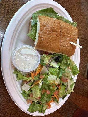 1/2 Tuna Torta, side salad and a soda, Everyday special. So filling