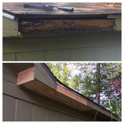 Soffit and Facia Repair. 
 They do Carpentry work as well as Painting and other Home Repair!