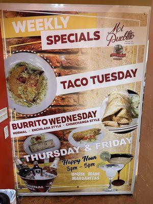 Weekly specials