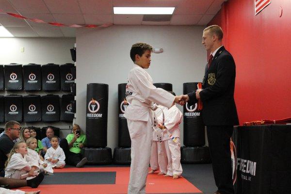 Earning his new belt