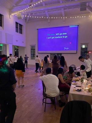 Projector was perfect for karaoke during our wedding reception