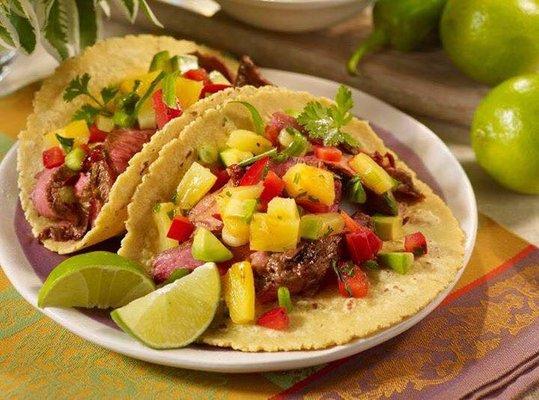 Filet Mignon Tacos with House-Made Mango Salsa