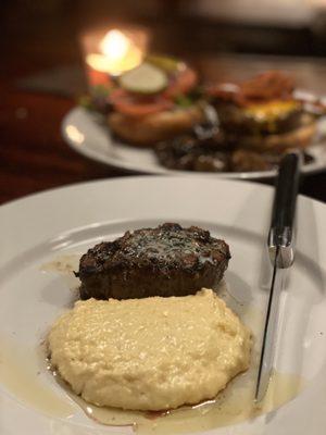 Filet with grits