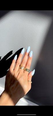 Gel nails chrome baby blue