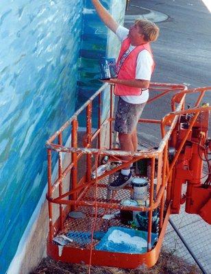 Painting a mural in San Francisco