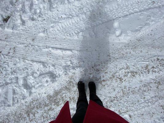 Walking in snow outside