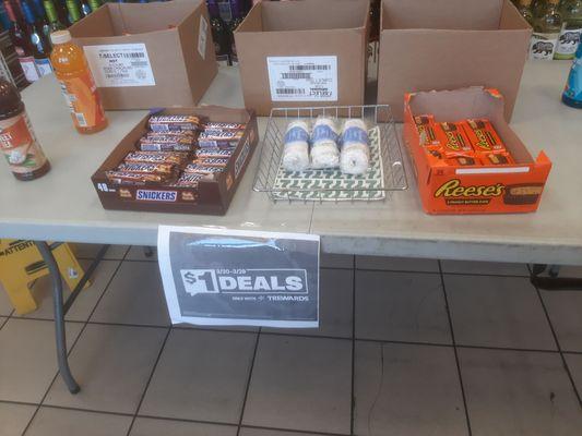 The first time that I ever saw $1 deals in a 7-Eleven.