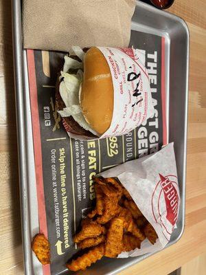 Sweet tater fries n impossible burger (very tasty)