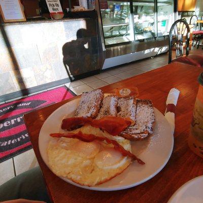 French toast and eggs