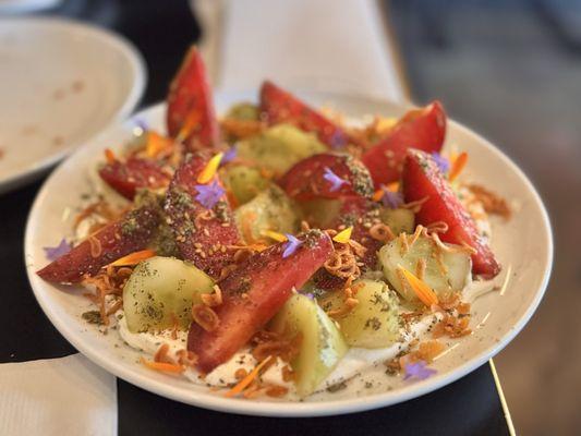 Cucumber and plum salad