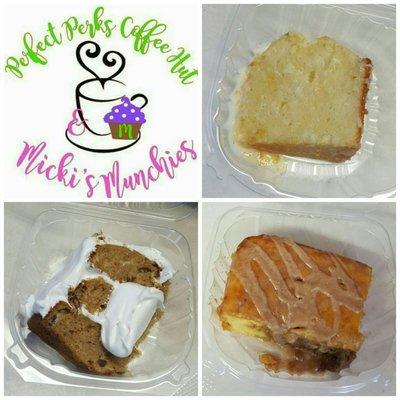 Lemon Pound Cake...YUM! Honey Bun Cake (ooey cinnamon and brown sugar center!) CHECK OUT THE MENU !